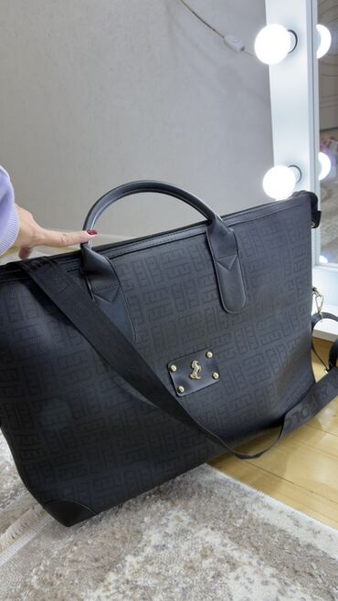 женские длинные кофты: Böyük ölçülü qara travel/duffel çanta orjenal Polo çantasi - Rəng