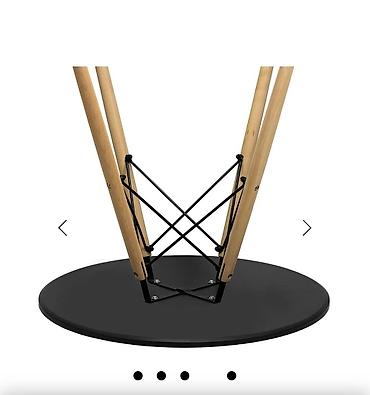 круглый кухонный стол: Стол обеденный RIDBERG DSW EAMES, черный - Круглая столешница черного — 5