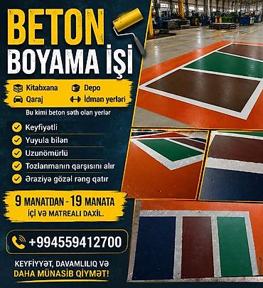 süni qazon qiyməti: Beton boyama xidməti Beton səthlər üçün peşəkar boya tətbiqi — 1