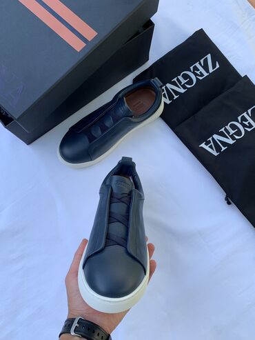 рабочая обувь: Кеды мужские из кожи Zegna Полностью фирменная упаковка: коробка