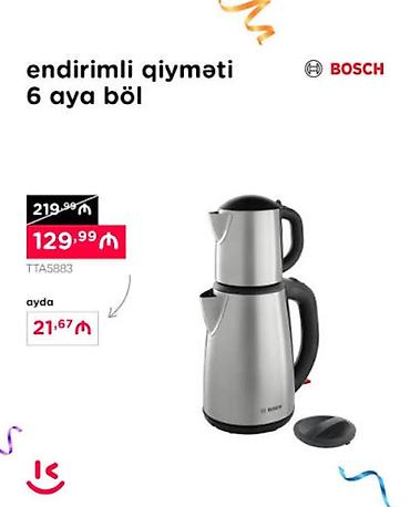 İçki texnikası: Bosch TTA5883 elektrik çaydan-samovar - 2 parçalı dizayn: aşağıda su — 3