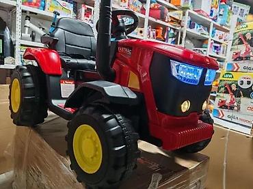 Traktori: Dečji traktor na akumulator sa prikolicom – crveno/žuti - Električni — 12