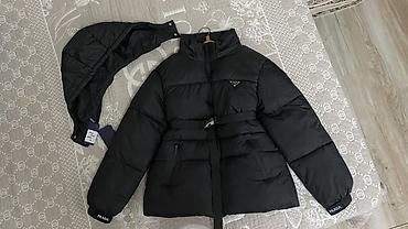 Пуховики и зимние куртки: Пуховик, Короткая модель, С поясом, Стеганый, L — 3