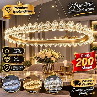 həyət üçün işıqlar: Led Çılçıraq, 4 və daha çox lampa, Xrustal — 1