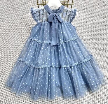 свадебное платье: Детское платье, цвет - Голубой, Б/у