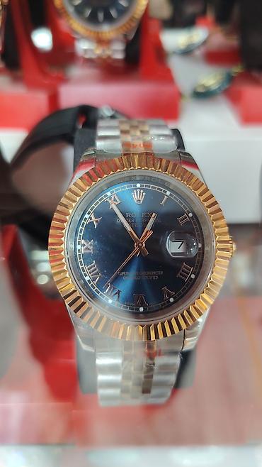 bakida saat: Saat: “Rolex Oyster Perpetual LabelNoir” üslubunda mexaniki qol saatı — 10