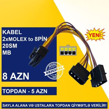 Digər kompüter aksesuarları: Kabellər "4/8/24pin/MOLEX CPU/MB Original" SAYLA ALANA VƏ USTALARA — 14