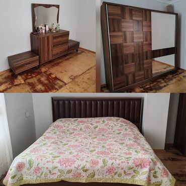 продам кровать двуспальную бу: İkinəfərlik çarpayı, Termo, 2 tumba, Dolab, İşlənmiş
