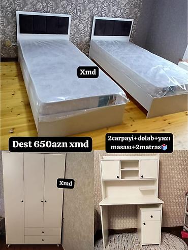 uşaq kravati: Uşaq/yeniyetmə otağı üçün mebel dəsti Tərkibi: - 2 ədəd tək nəfərlik — 1