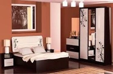 замки для мебели: Спальный гарнитур, Односпальная кровать, цвет - Бежевый, Б/у