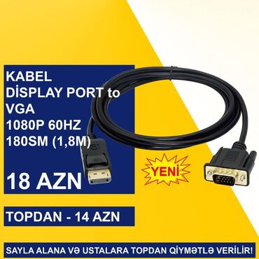 Digər kompüter aksesuarları: Display Port Kabellər SAYLA ALANA VƏ USTALARA TOPDAN QİYMƏTLƏ VERİLİR! — 6
