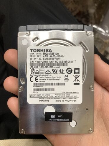 ноутбуку: Накопитель, Б/у, Toshiba, HDD, 1 ТБ, 2.5", Для ноутбука