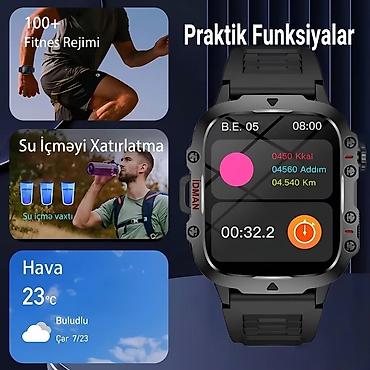 Smart saatlar: Yeni, Smart saat, Sensor ekran, rəng - Qara — 6