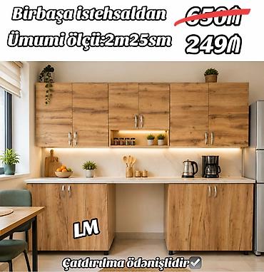 Mebel: Mətbəx mebellərinin sifarişlə hazırlanması✔️ Ölçü : 2metr25sm☑️ üst — 2