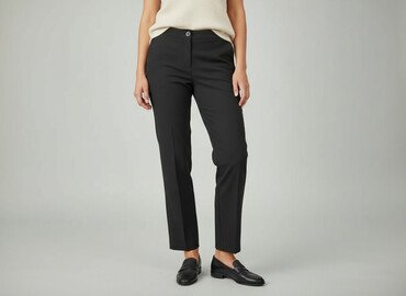 spodnie materiałowe z wysokim stanem: Material trousers for women, size L