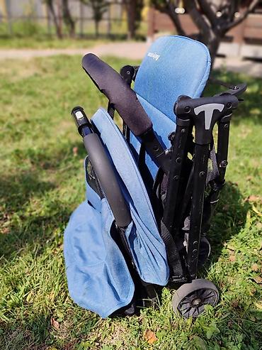 Коляски: Прогулочная коляска Babystone, цвет — голубой деним,очень лёгкая 4 кг — 9