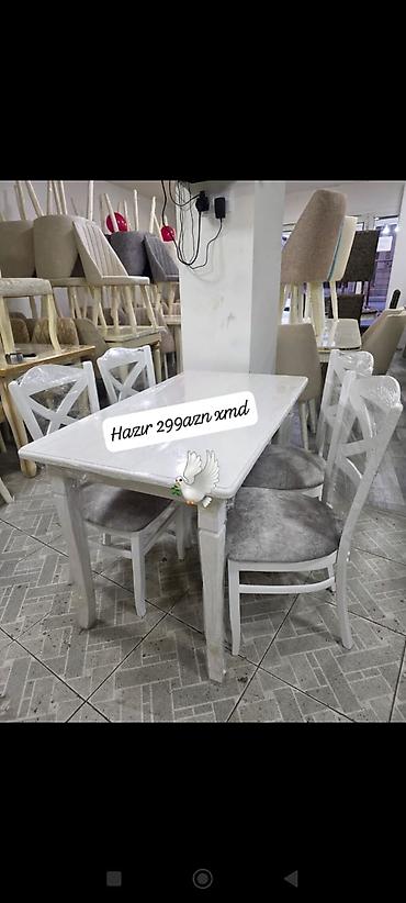 Mətbəx üçün, Yeni, Açılmayan, Dördbucaq masa, 4 stul lalafo.az -da Mətbəx üçün, Yeni, Açılmayan, Dördbucaq masa, 4 stul