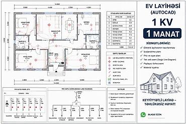qaz qaynaq: EV LAYİHƏSİ (AutoCAD) – Elektrik layihələndirmə xidməti Təklif olunan — 1
