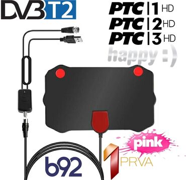 Aksesoari za TV i video: Sobna HDTV DVBT2 TV Antena - Bela Sobna Antena Digitalna HDTV Imam — 4