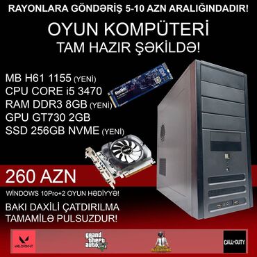 Masaüstü kompüterlər və iş stansiyaları: Oyun üçün Kompüter "Gaming Core i5 3470 GT730 2GB 256GB NVME” ⭐Tək -da lalafo.az — 3 Masaüstü kompüterlər və iş stansiyaları: Oyun üçün Kompüter "Gaming Core i5 3470 GT730 2GB 256GB NVME” ⭐Tək — 3