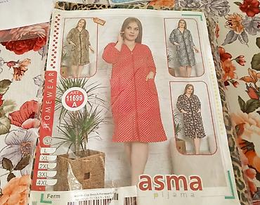 Asma Pijama – qadınlar üçün ev geyimi xalat/papaq tipli paltar -