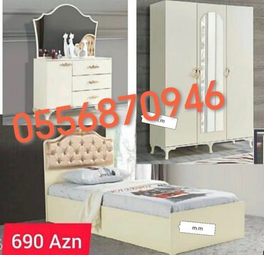 Yataq otağı dəstləri: İkinəfərlik çarpayı, Dolab, 2 tumba, Termo, Azərbaycan, Yeni — 4
