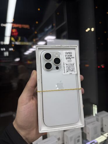 купит айфон 15 про макс: IPhone 15 Pro, Колдонулган, 512 ГБ, White Titanium, Куту, 99 %