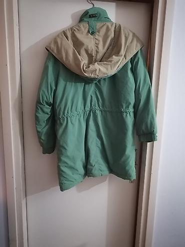 Parke: Zimska ženska jakna/parka, dužeg kroja, u zeleno-bež kombinaciji. - — 5