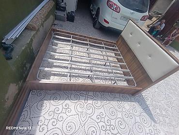 kravat: Taxta karkaslı ikinəfərlik çarpayı karkası - Ölçü: təxmini 160x200 sm — 2