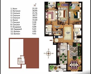 Продажа квартир: 4 комнаты, 156 м², Элитка, 4 этаж, Готовая ПСО (под самоотделку) at lalafo.kg — 5 Продажа квартир: 4 комнаты, 156 м², Элитка, 4 этаж, Готовая ПСО (под самоотделку) — 5