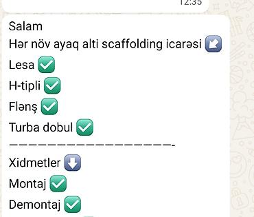 ikinci el cadır: Hər növ ayaqaltı skafoldinq (işqaldırma qurğuları) icarəsi Təkliflər — 1