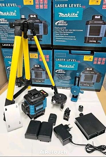 Makita Laser Level – yaşıl multi-xəttli, şarj olunan peşəkar nivelir
