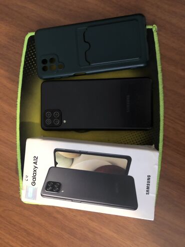 komputer samsung: Samsung Galaxy A12, 64 GB, rəng - Qara, Barmaq izi, Face ID