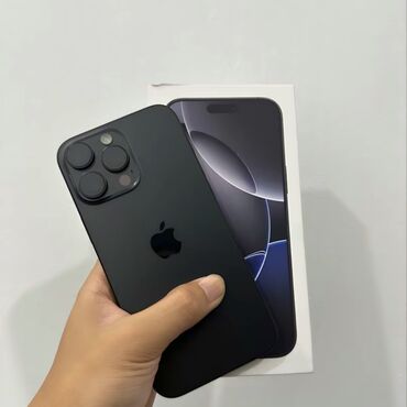 Apple iPhone: IPhone 16 Pro Max, 256 GB, Black Titanium, Zəmanət, Simsiz şarj, Face ID