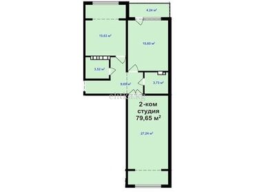 Продажа домов: 2 комнаты, 79 м², 3 этаж