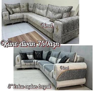 klub divan: Künc divan – 750 AZN - L‑şəkilli künc dizaynı, geniş oturma sahəsi - — 1