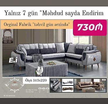 loft masa: Yeni, Künc divan, Qonaq otağı üçün, Açılmayan — 1