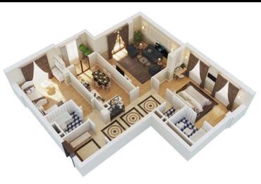 обмен квартиру на дом в бишкеке: 3 комнаты, 118 м², Элитка, 3 этаж, ПСО (под самоотделку)