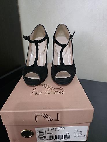 Айымдардын бут кийими: Туфли Nursace A36201 SUET - Цвет: siyah (черный) - Размер: 38 - — 2