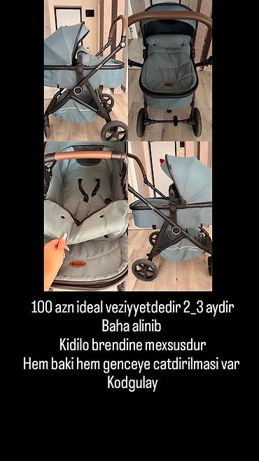 volta vs 1: Kidilo uşaq arabası - Brend: Kidilo - Rəng: boz-yaşıl ton - Şassi — 1