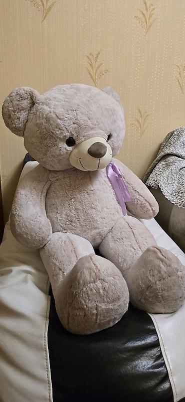 Oyuncaqlar: Böyük peluş ayı oyuncaq - Rəng: açıq bənövşəyi (yumşaq pastel ton) — 2