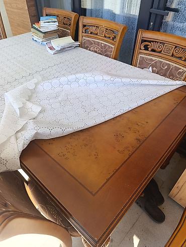 madeyra stol stul: - Klassik üslubda yemək otağı dəsti - Komplekt: düzbucaqlı masa + 8 — 3