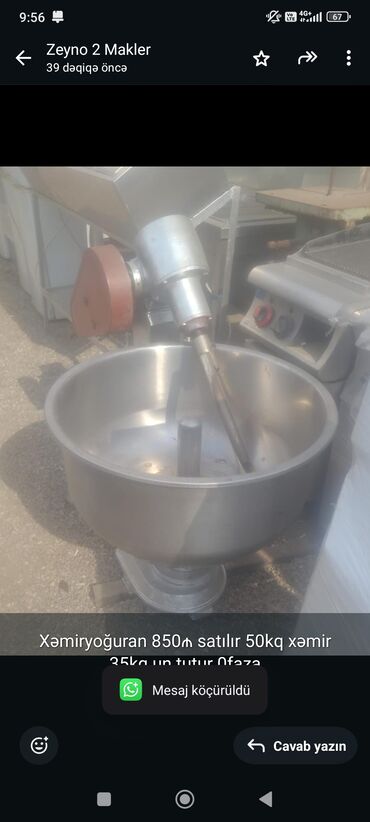 Qonaq otağı dəstləri: Xəmiryoğuran 850₼ satılır 50kq xəmir 35kq un tutur 0faza Bakı Ss00