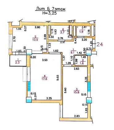 act: 3 комнаты, 66 м², Нижний Джал (Джал-23) Элитка, 7 этаж — 5
