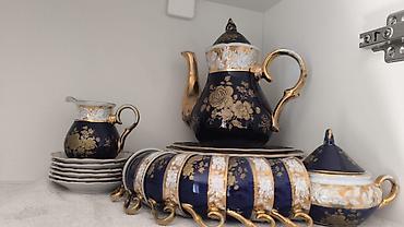 caynı servis: Çay dəsti, rəng - Göy, Kobalt — 1