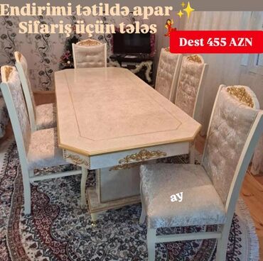 столы и стулья для гостинной цены: Masa desti sifarisle hazırlanır. ⚜️ İstehsaldan satiş, otağınıza