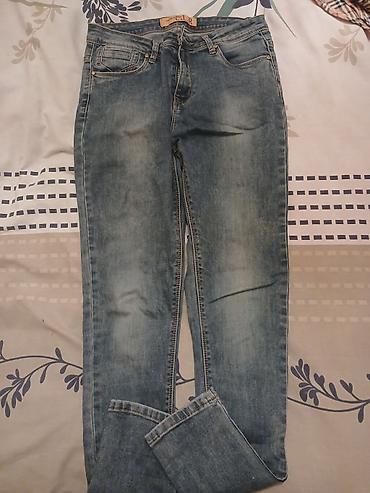 cins sarafanlar: Qadın cins şalvar - Model: dar/skinny kəsim - Rəng: mavi, solğun — 1