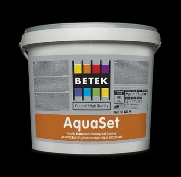 Лак: Водостойкое акриловое эластомерное покрытие Betek AquaSet в белом