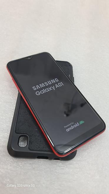 Samsung Galaxy A01, Б/у, 16 ГБ, цвет - Красный, 2 SIM