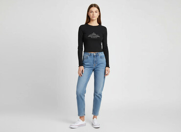czarne t shirty oversize: Terranova, Топ жіночий, розмір XS